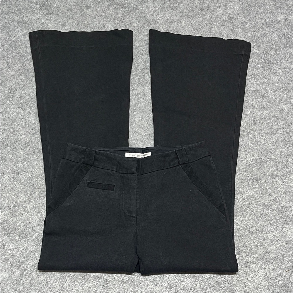 Diane Von Furstenberg Black High-Waist Flared Trousers